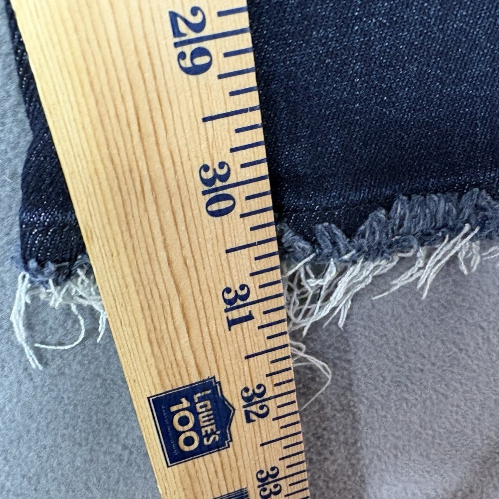 KanCan High Rise Button Fly Flare Jeans‎ Size 27 Dark Wash Raw Hem Stretch - Picture 10 of 10